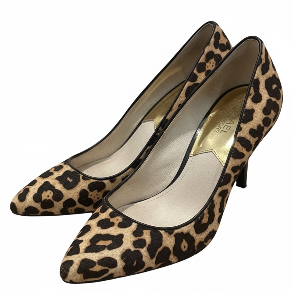 Leopard Print Pointed Toe Pumps - Women